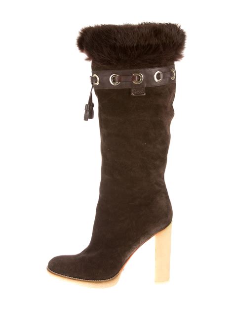 gucci fur boots mens|thigh high Gucci boots.